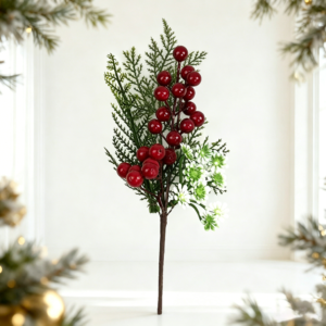 Red fruit and green plant cuttings