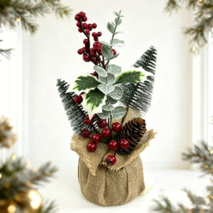 Pinecone pine tree fabric ornament