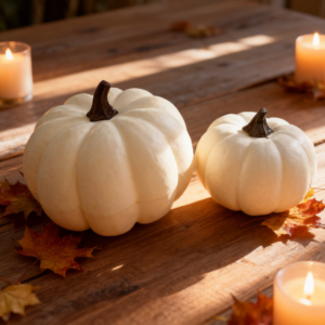 Painted white pumpkin